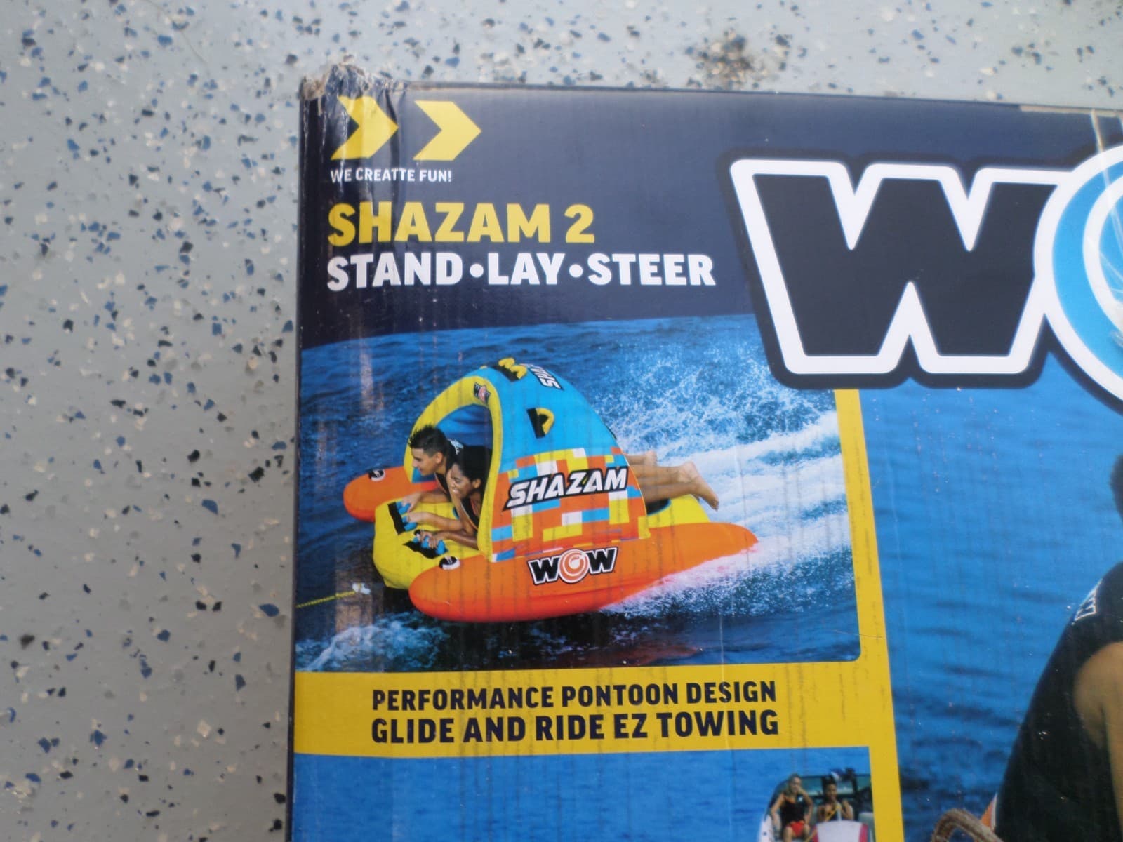 WOW Sports Shazam 2 Towable Tube  1 to 2 Person Towable - Standing Boat tube NEW 2
