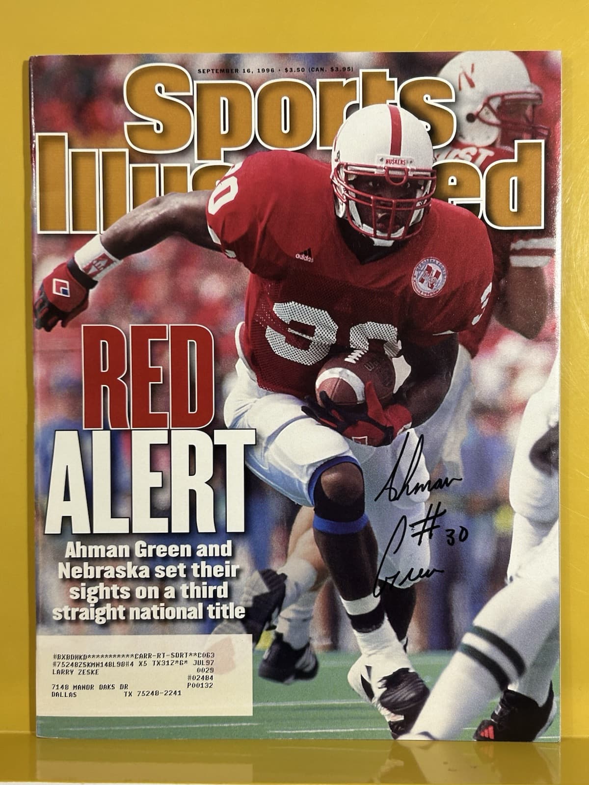 Ahman Green Signed Sports Illustrated Nebraska Packers Autograph NFL NCA 2