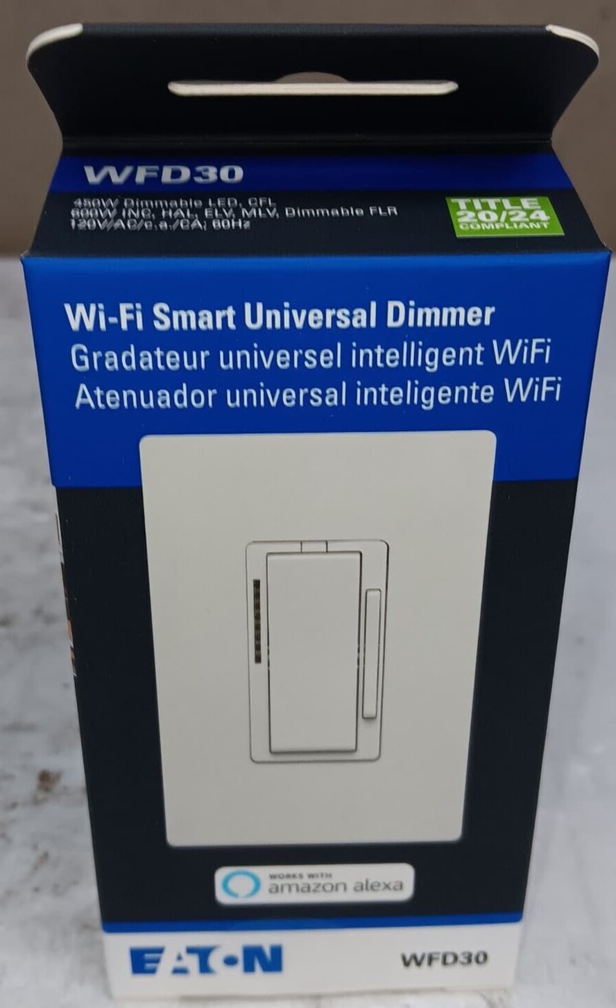 BOX OF 6) NEW EATON WFD30-W-SP-L WI-FI SMART UNIVERSAL DIMMER SWITCH WHITE 3