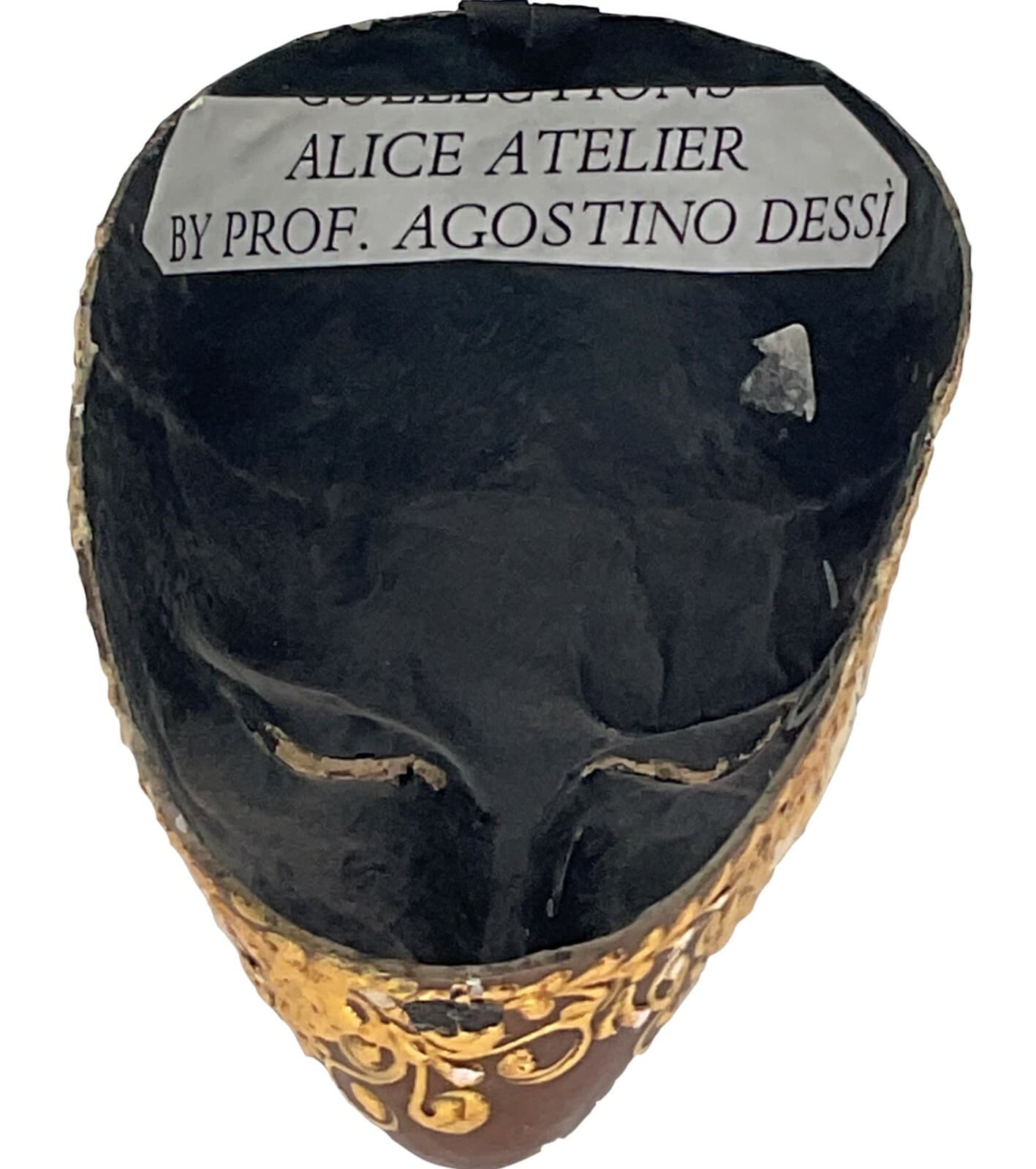 Handcrafted Italian Theatre Mask By Prof. Agostino Dessi w/Alice Atelier-Signed 4