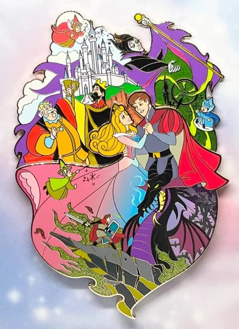 WDI MOG Disney Sleeping Beauty 65th Aurora Princess Maleficent Super Jumbo Pin 3