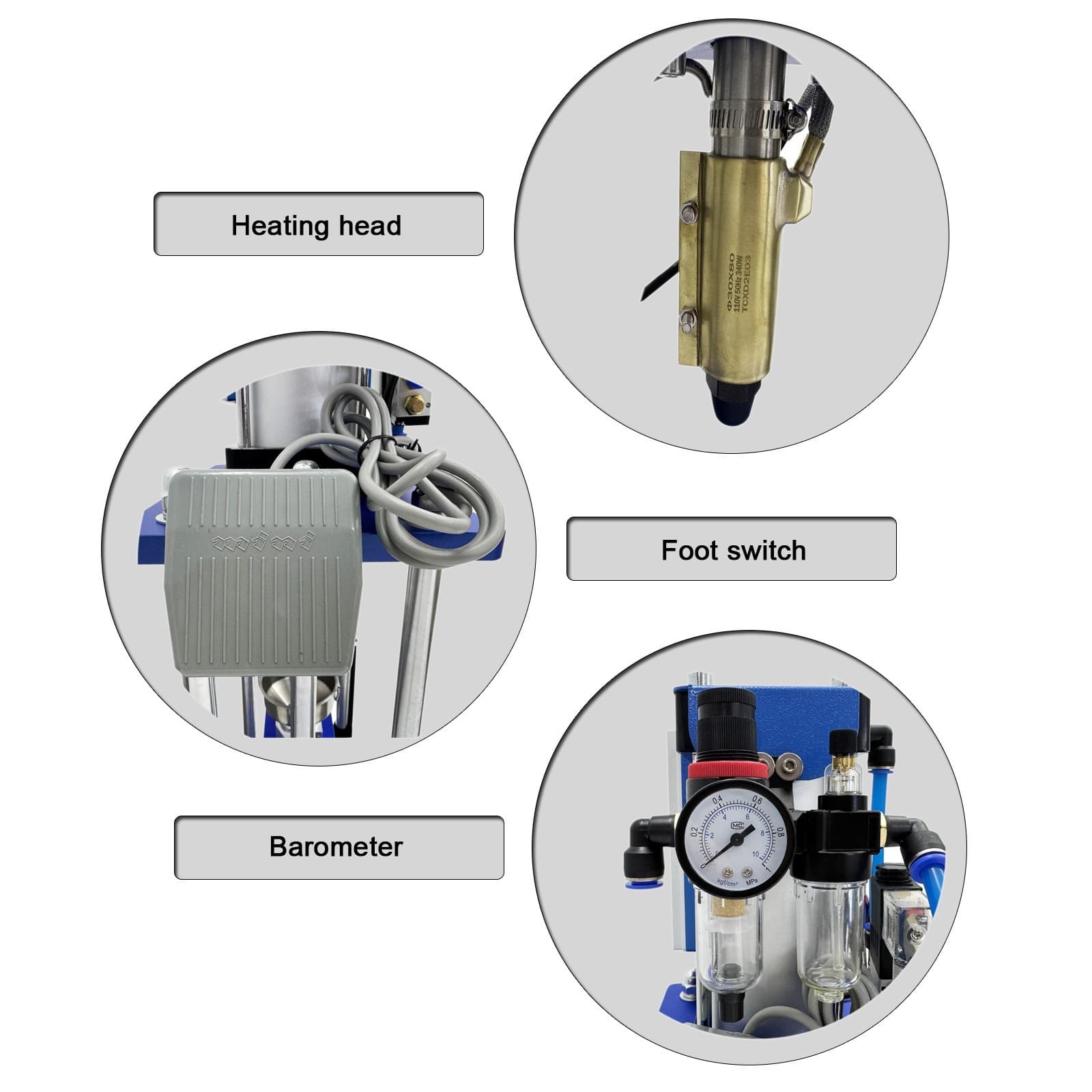 110V 1KW Pneumatic Plastic Injection Molding Machine 0-15g 0.6-0.8Mpa 0-350˚C 5