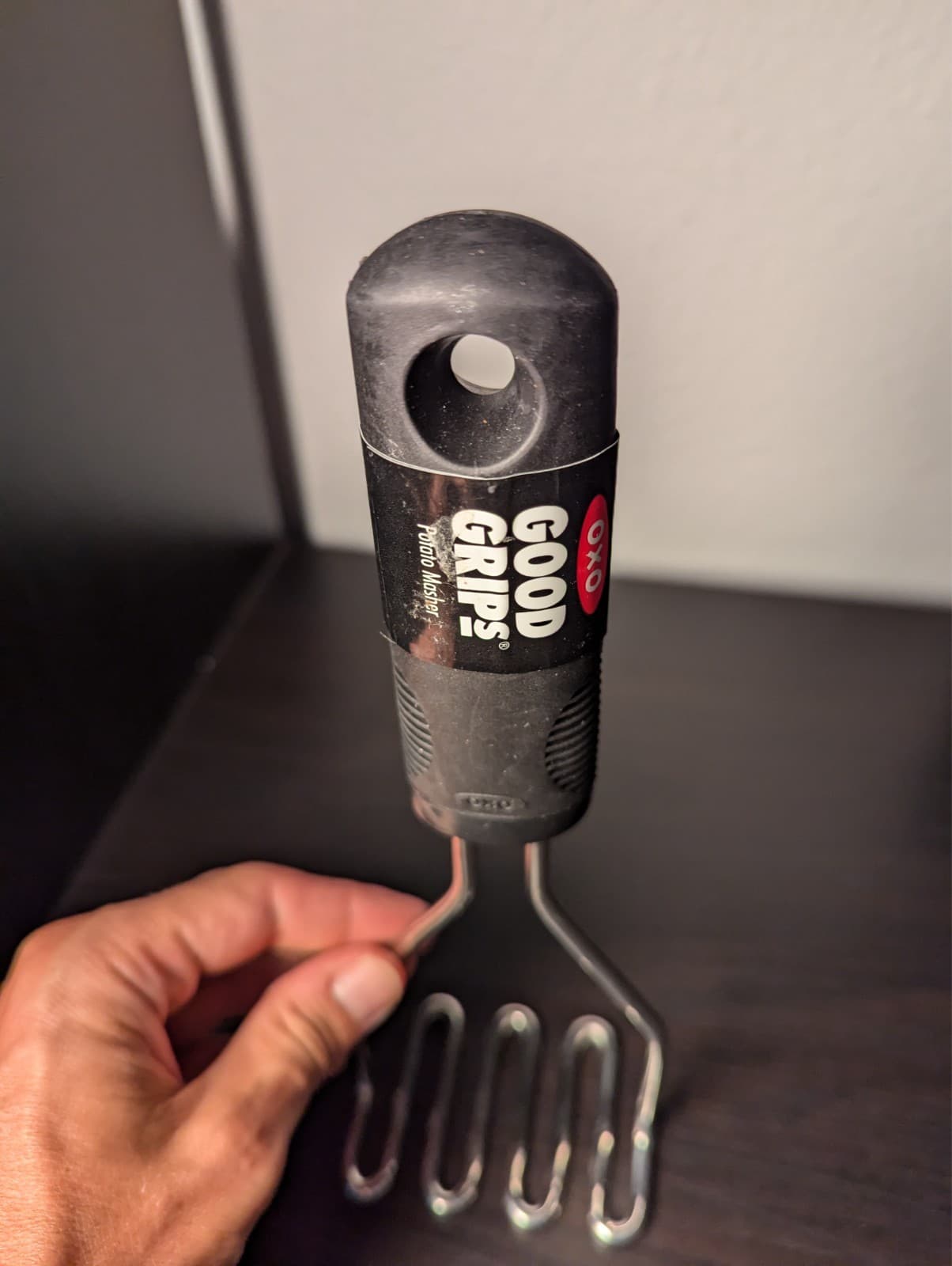 New OXO GOOD GRIPS Stainless Steel Metal Potato MASHER Utensil BLACK Plastic 2