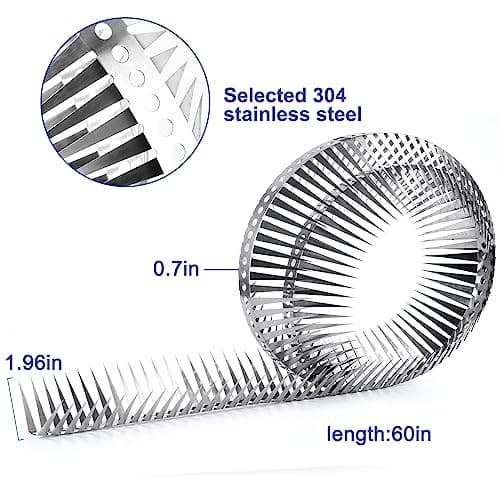 Bird Spikes - Stainless Steel Fence Spikes for Pigeons, Raccoons, Snakes 60inch 3