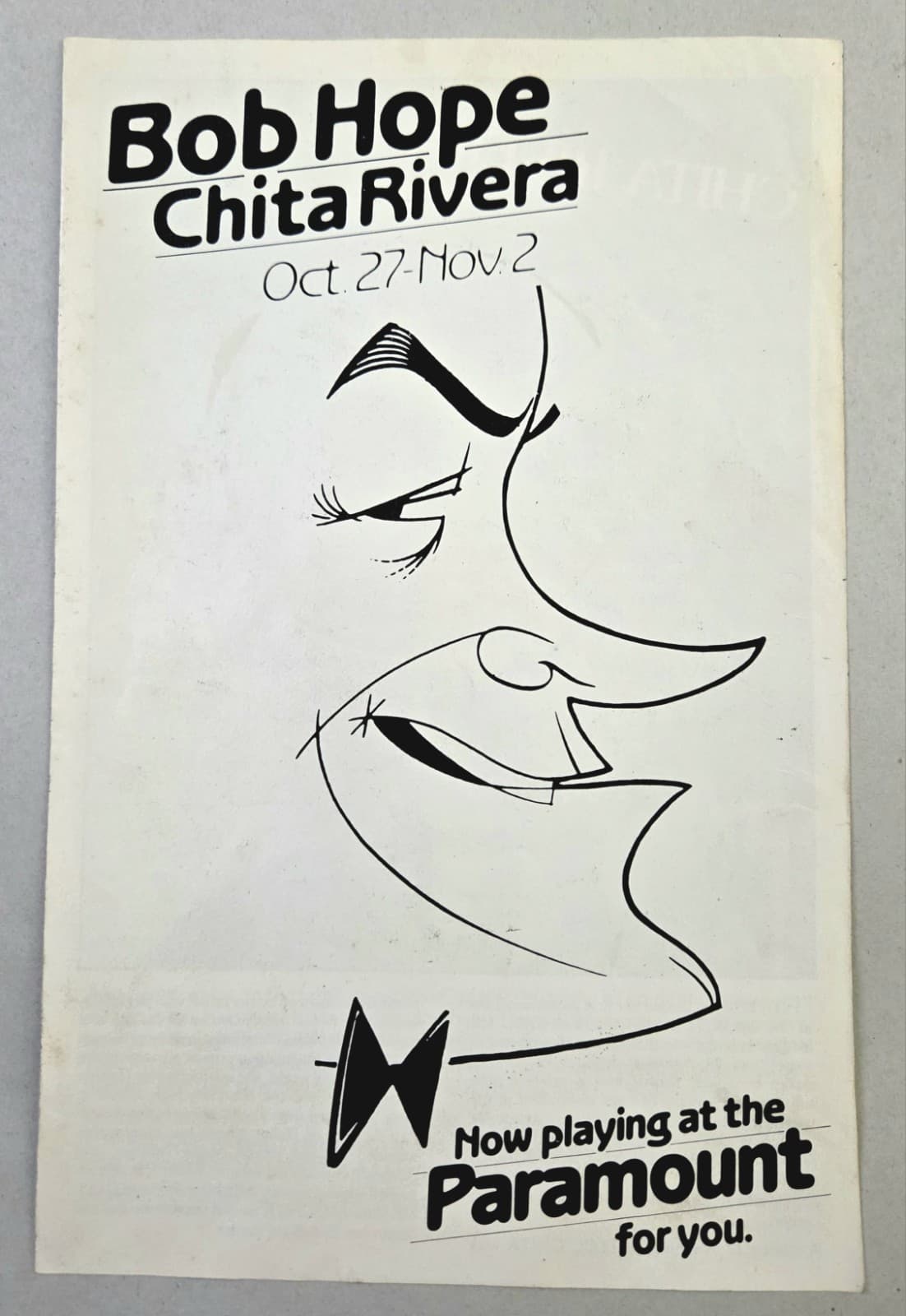 4 Seattle PARAMOUNT THEATRE 1981 Programs BOB NEWHART BOB HOPE GOULET BEN VEREEN 5