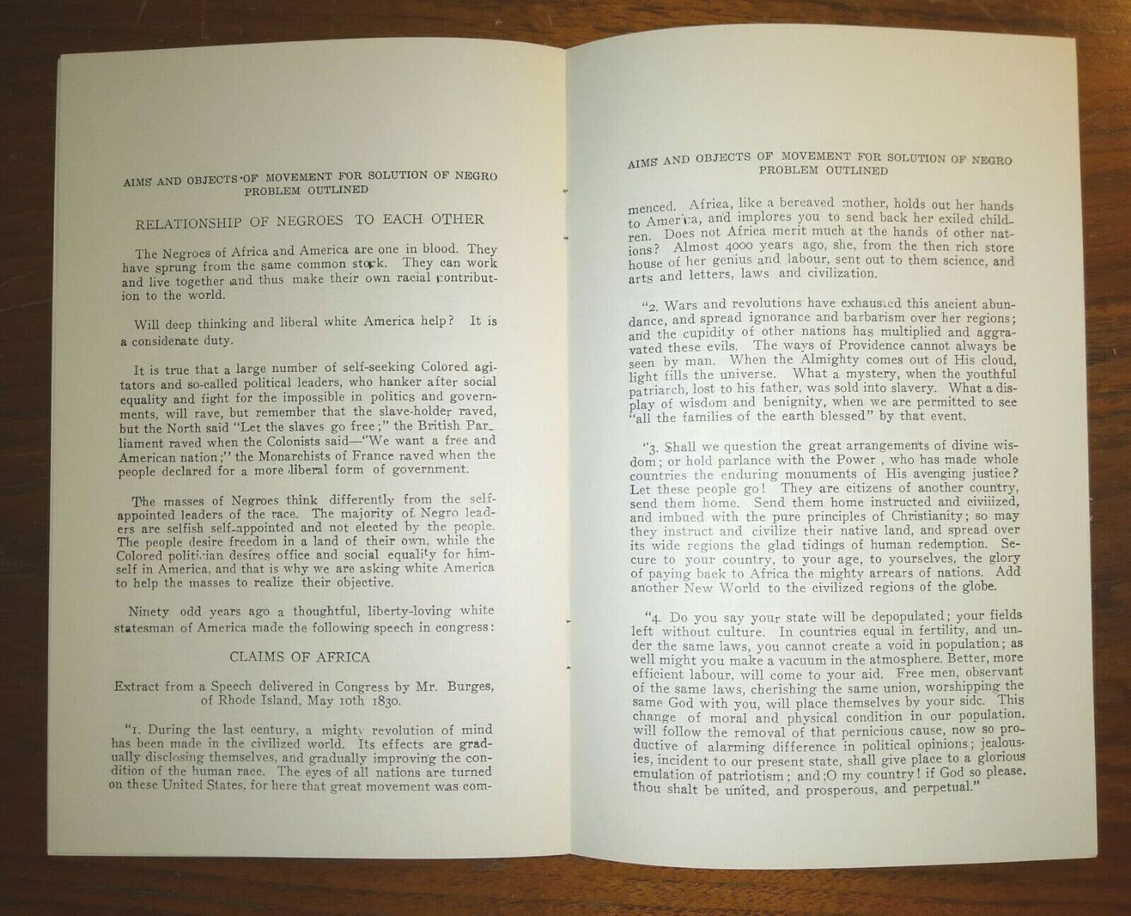 MARCUS GARVEY Pamphlet ~ Aims and Objects of Movement for solution of Negro...   5