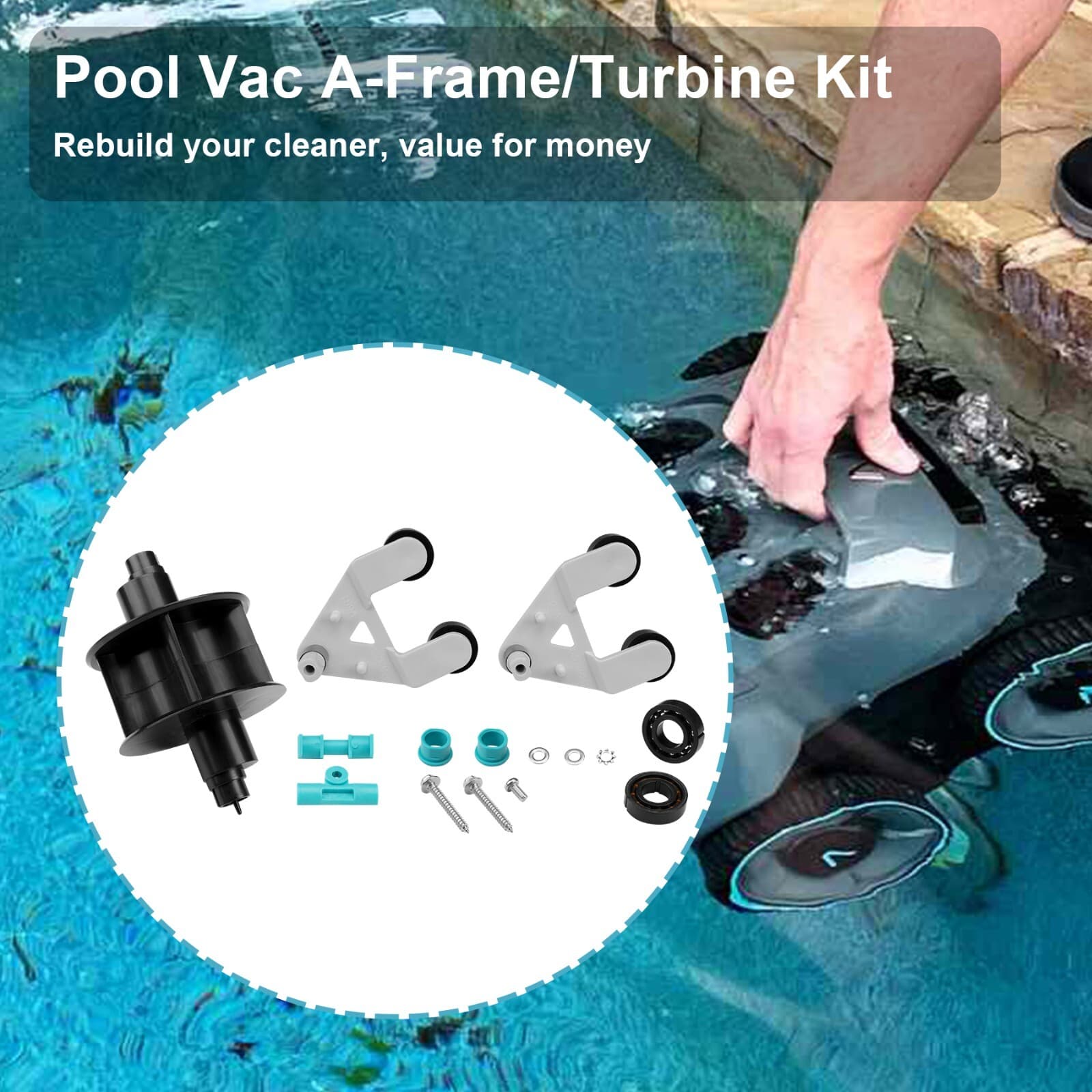 AXV621DAT Pool Vac A-Frame Turbine Kit for Hayward Aquabug Navigator Pro, Ultra 2