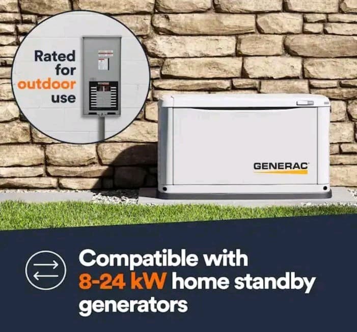 Generac Automatic Transfer Switch NEMA 3R Limited Circuit RXG16EZA3 4