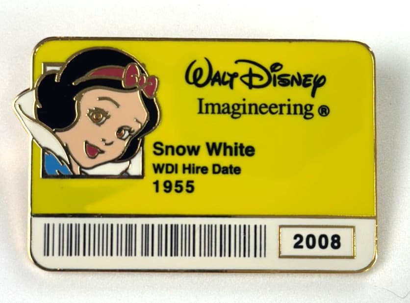Disney Pin Snow White 2008 Imagineering ID Badge LE300