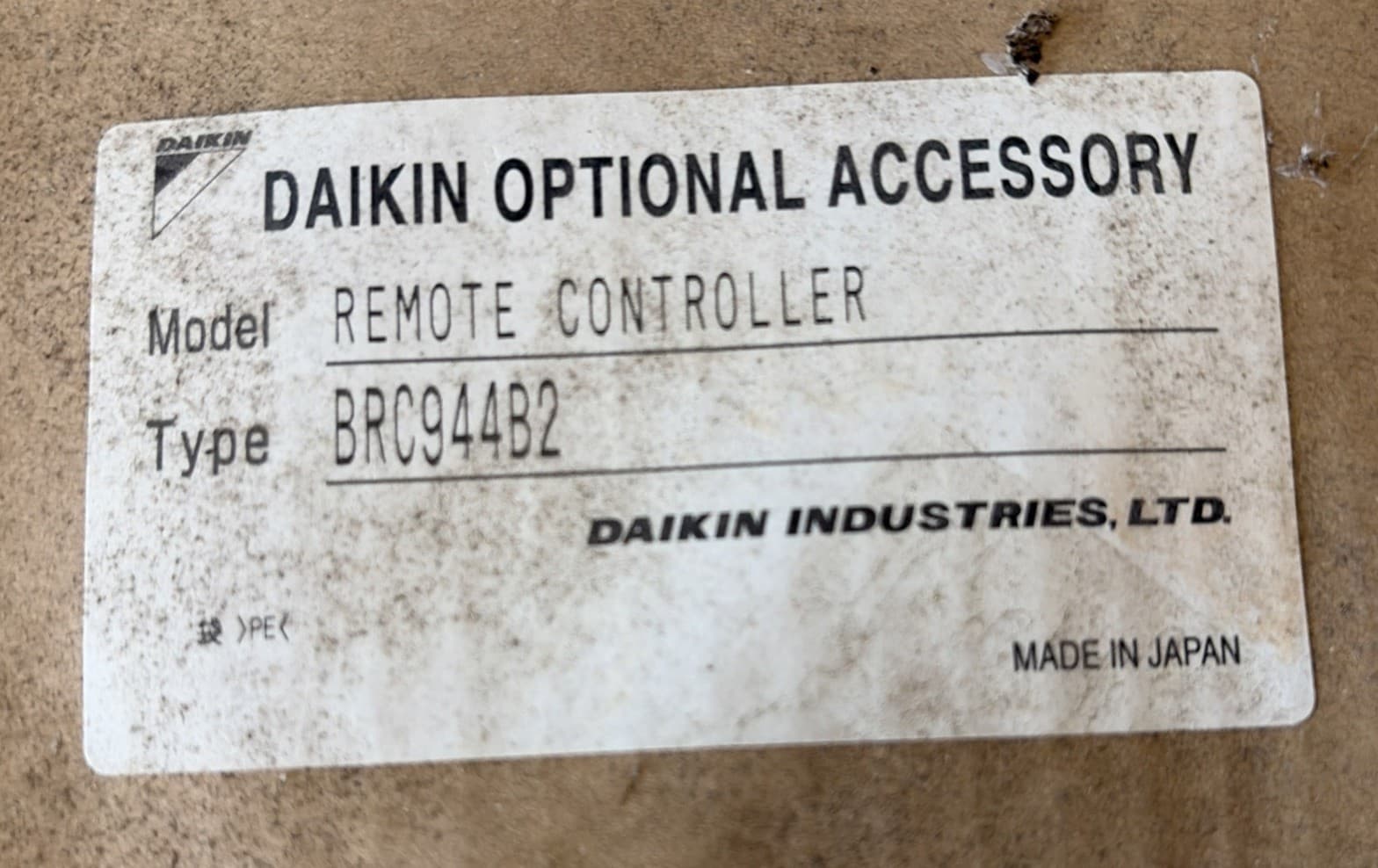 Daikin Remote Controller & Cable, BRC944B2 & BRCW901A08, W/Hardware, New 6