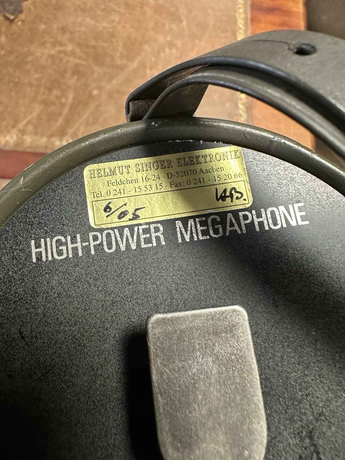 Vintage Helmut Singer Electronix High Power Megaphone 44x29cm 2