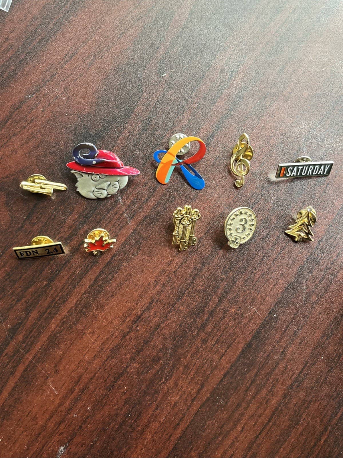 Lot Of 10 Random Mixed Lapel Hat Pins A1