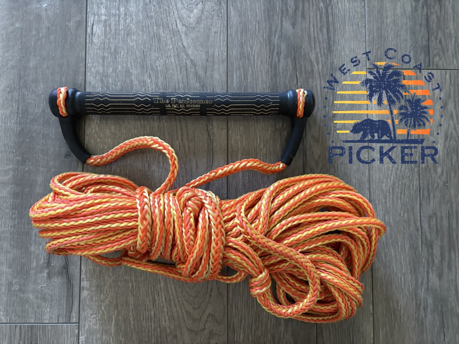 1970's Vintage Water Ski Tow Rope "The Performer" PATENT 4043290