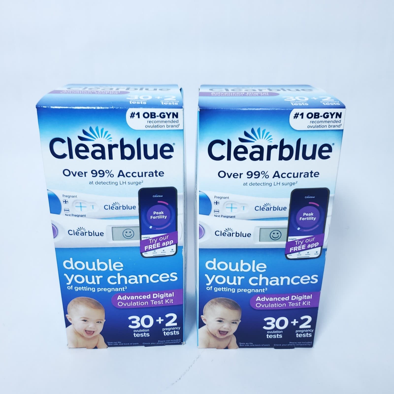 2 New Clearblue Advanced Digital - 30 Ovulation + 2 Pregnancy Each Exp. 07/2026+