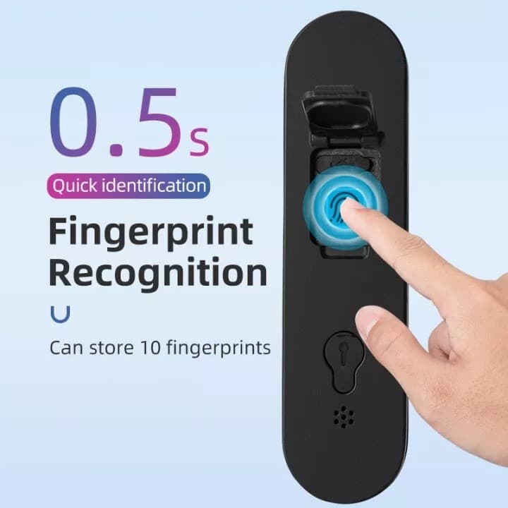 ROCKBROS Bike Intelligent Lock Smart Fingerprint U Lock Bluetooth Phone Control 5