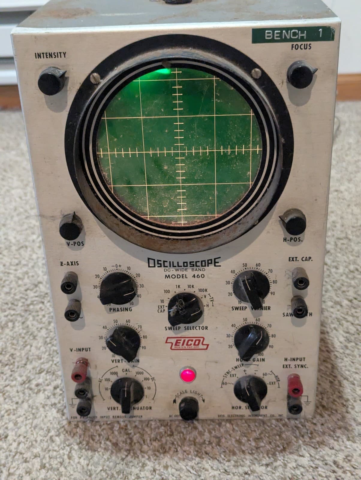 Vintage EICO Model 460 Oscilloscope DC Wide Band - Untested 2