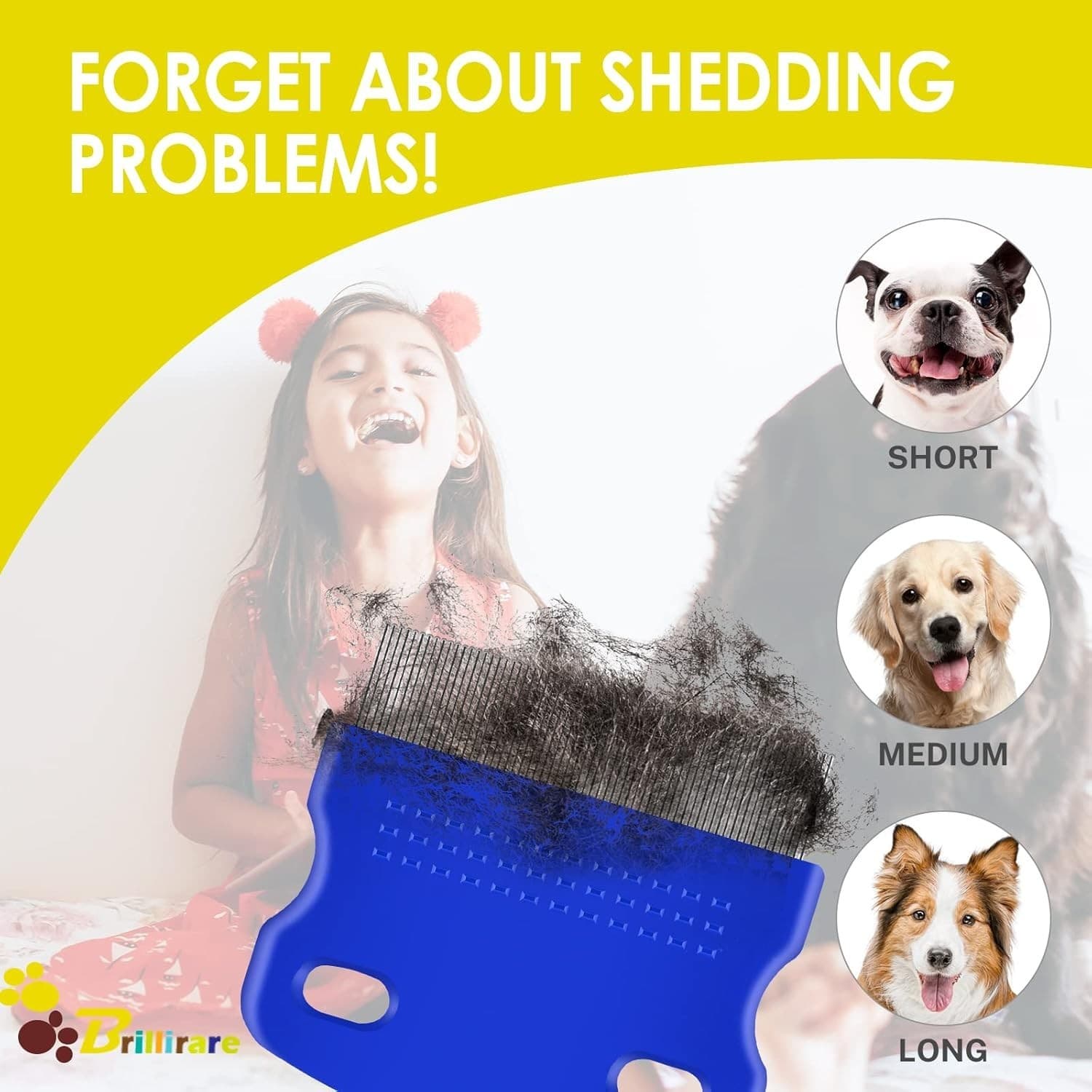 6 Pack Dog Grooming Comb, Pet Flea Lice Stainless Steel Cat Combs with Rounded T 6