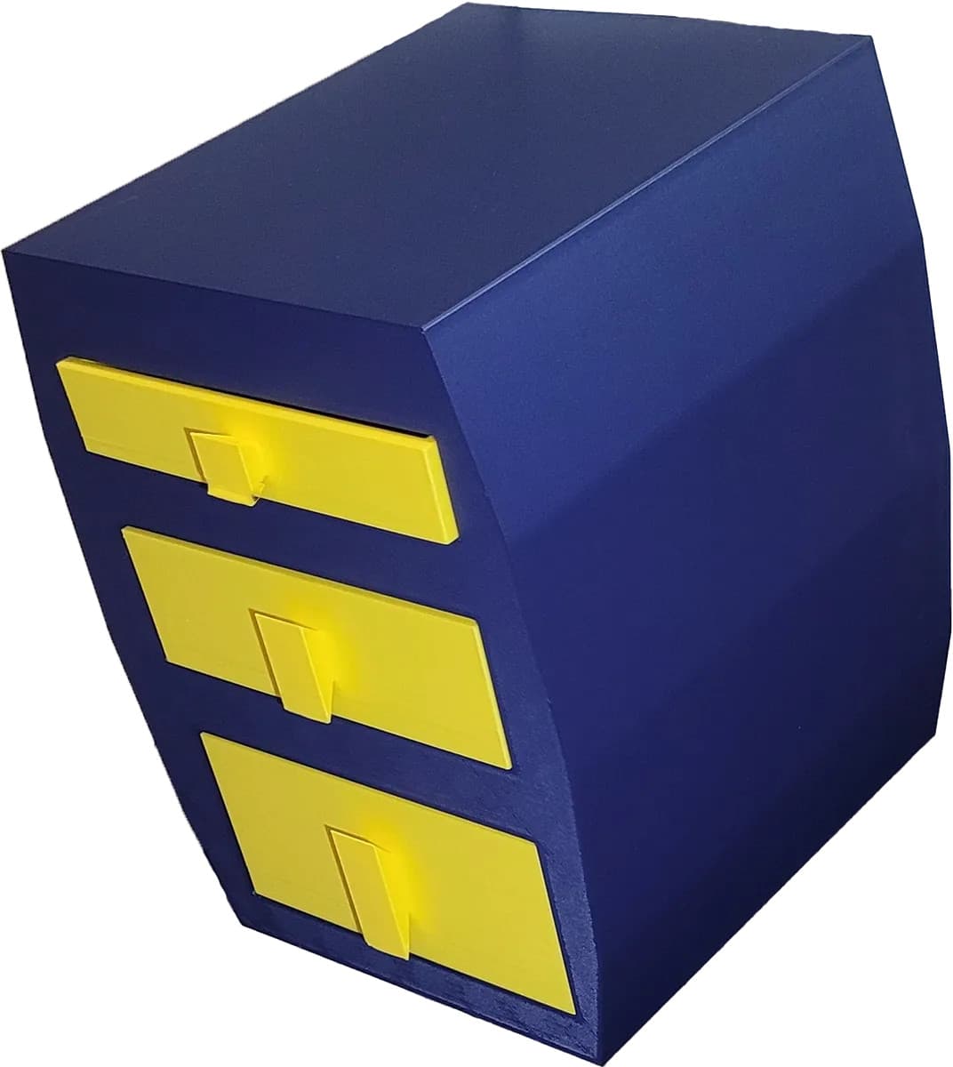 3 Drawer Desktop Organizer/Navy Blue/Yellow/Matte/Modern/Bedroom/Bathroom Decor 4