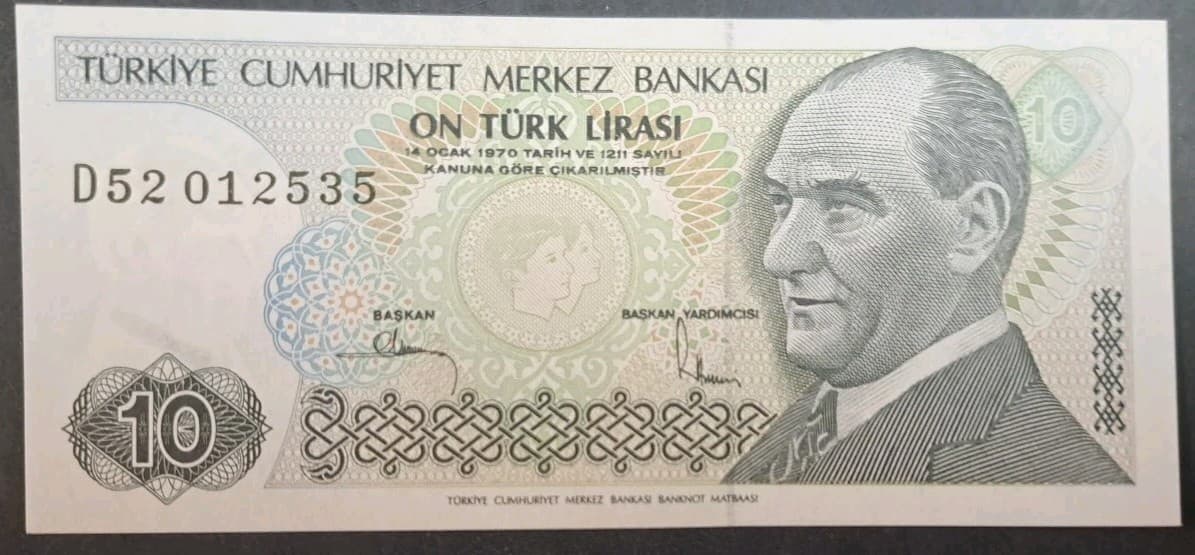 (1982) Türkiye 10 Lirası P193 D52-012535.