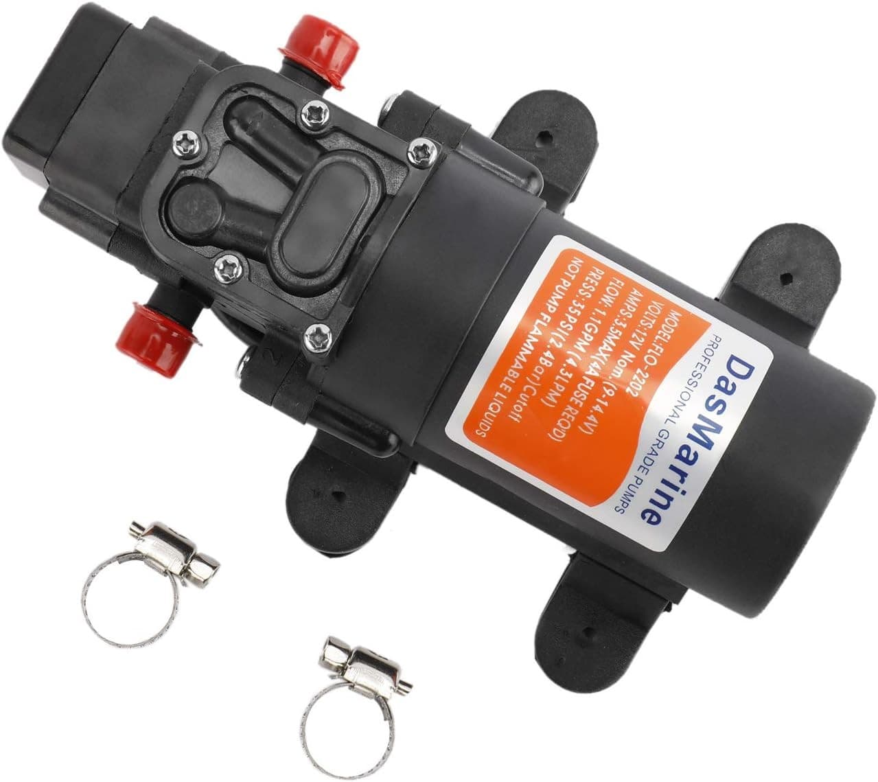 12V 35 PSI Water Pump Self Priming Pump Diaphragm High Pressure Pump for Boat 2