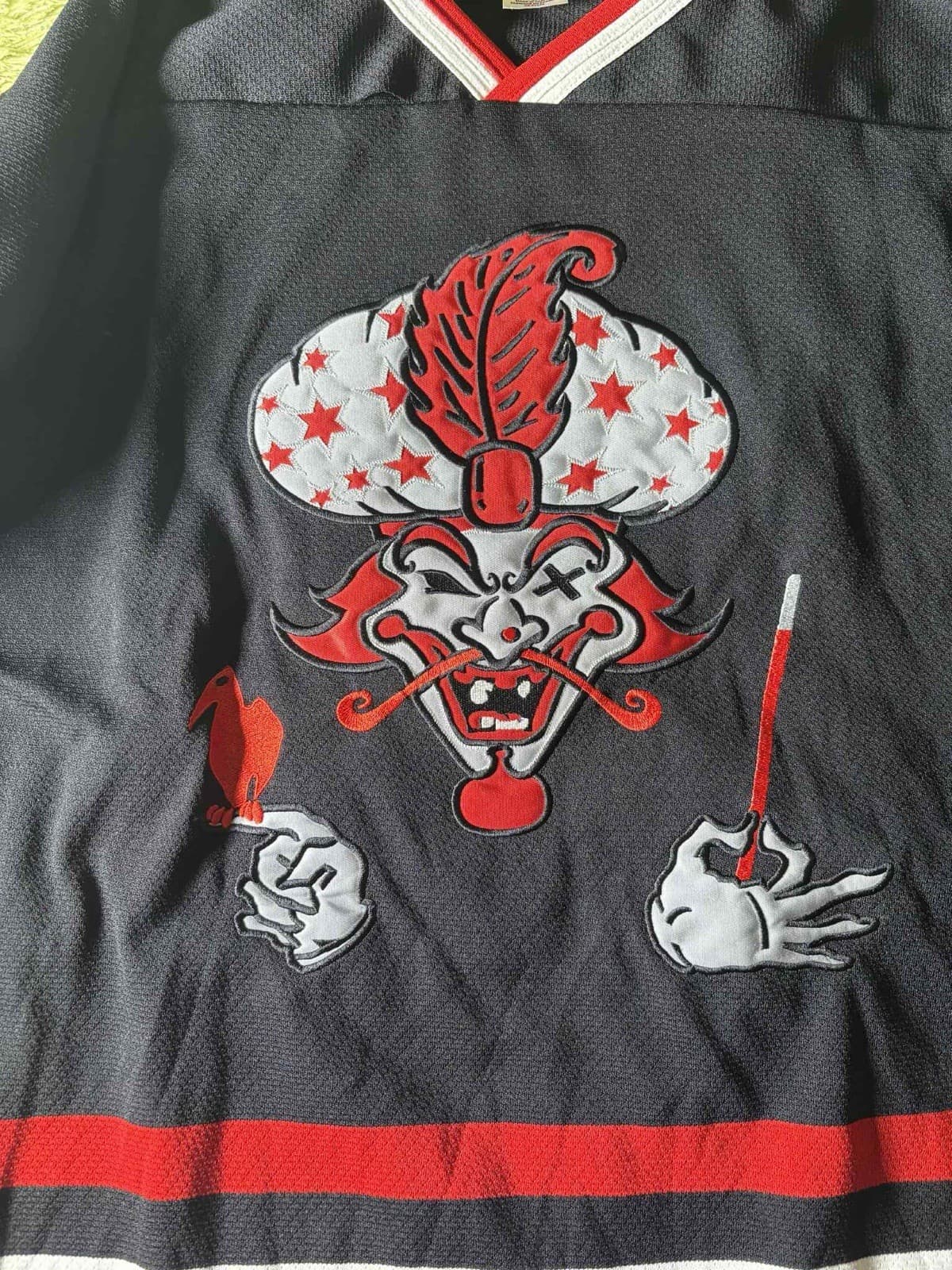 Rare ICP Insane Clown Posse Wicked Clowns Black And Red Hockey Jersey Size 2XL!! 5