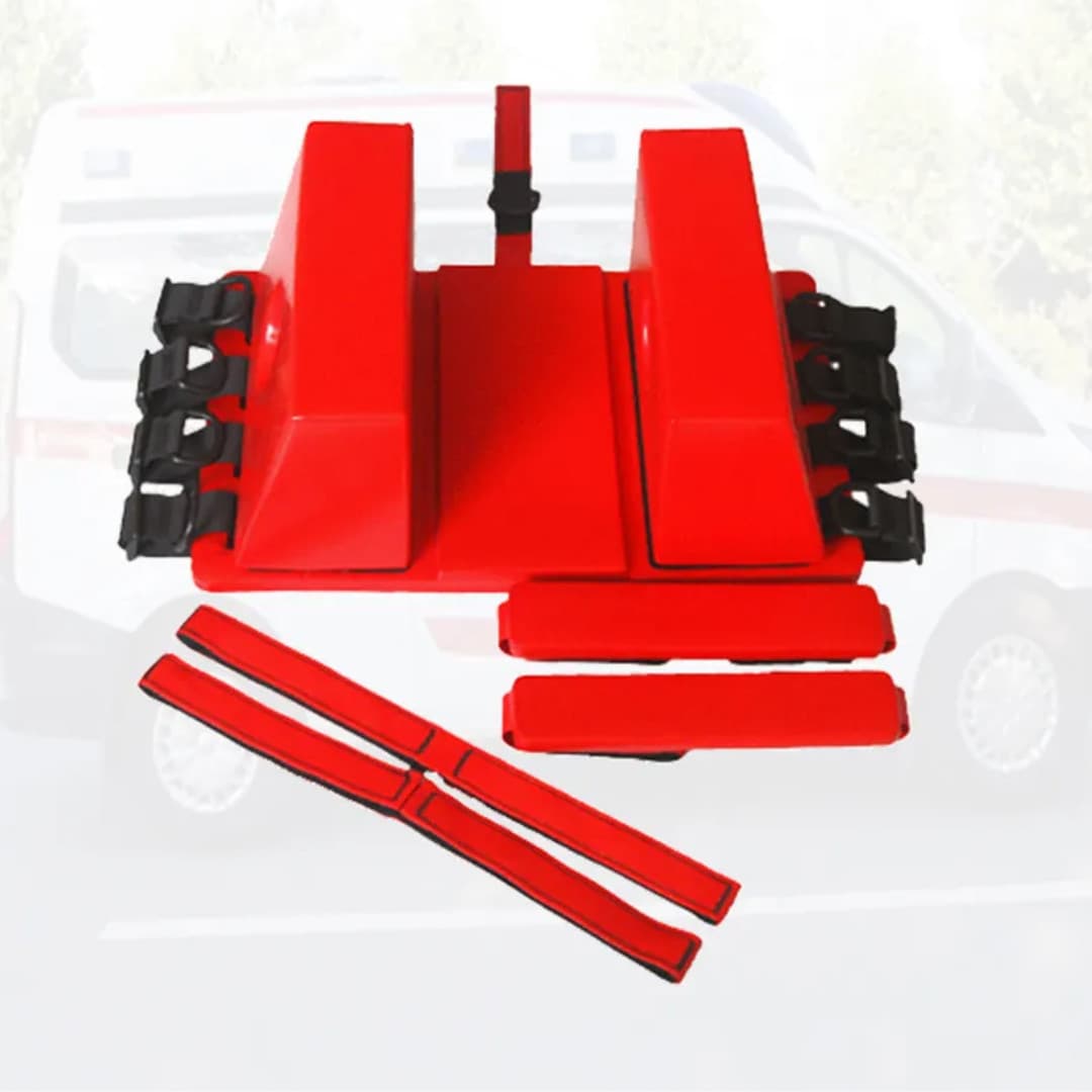 ROYALTEK Head Immobilizer for Backboard Spine Board Adjustable Straps Red 4