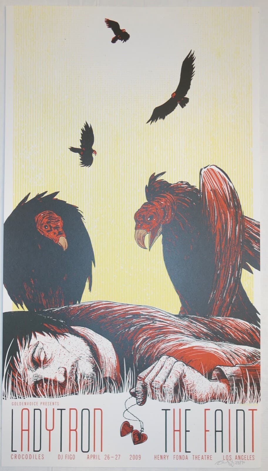 2009 Ladytron & Faint - Los Angeles Silkscreen Concert Poster s/n by Kevin Tong