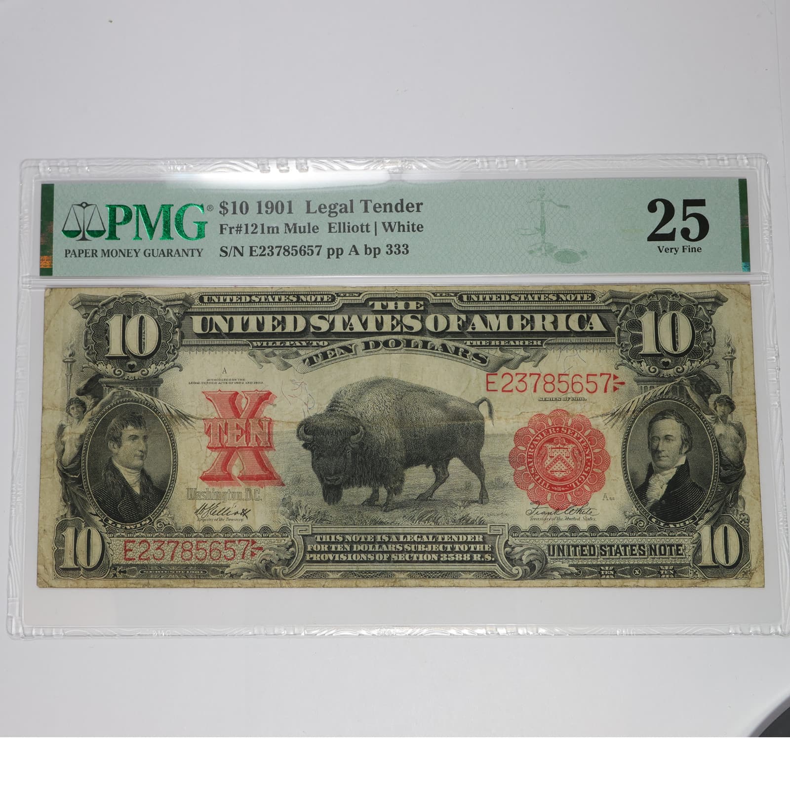 1901 PMG VF25 MULE Bison US Legal Tender $50 Fifty Dollar Note FR 121m #56612F