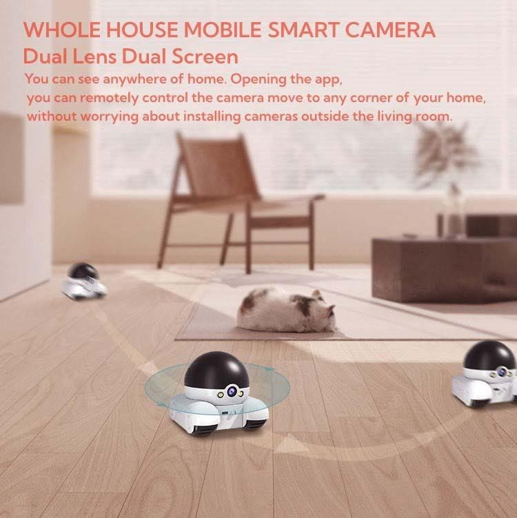 4G SIM APP Movable Pet Cat 2MP Dual Lens Dual Screen Action Smart Robot Camera 3