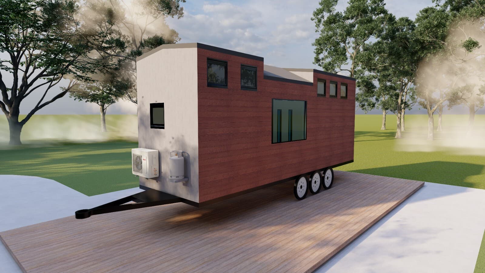 Tiny Mobile Home Building Plans - 26'x8' with 207sqft Living Space and Mezzanine 3