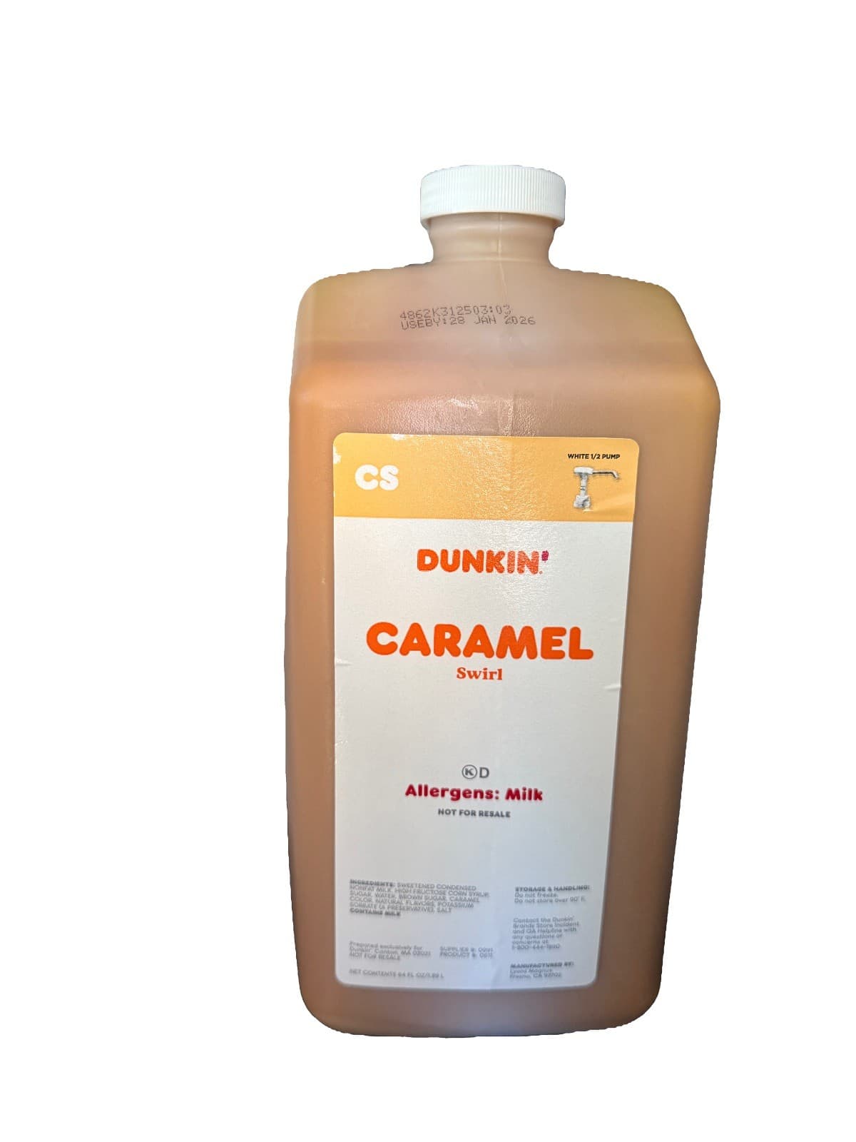 Dunkin Donuts  Caramel Swirl 64 Oz Jug With Pump