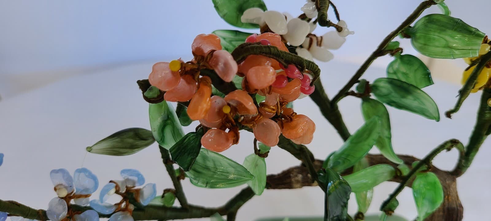 Jade Tree Oriental Asian Chinese  Feng Shui Pink Yellow White Pink Peach Green 5