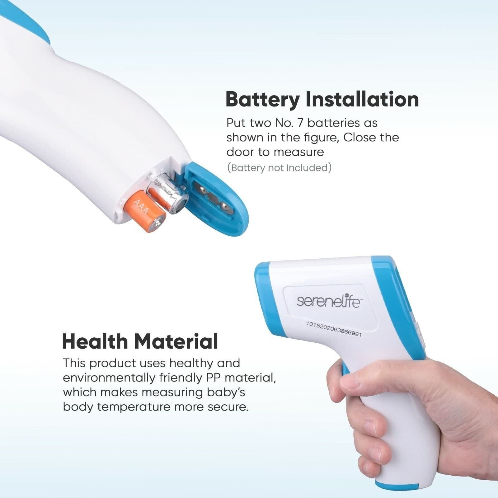 SereneLife Infrared Touchless Thermometer , Fever Alarm And Memory Recall 2