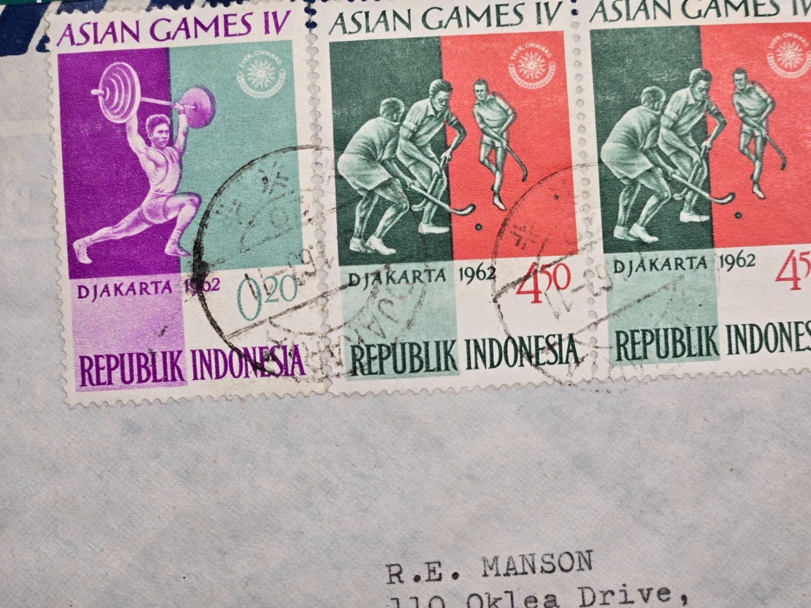 1963 Indonesia Airmail To Oregon With 1962 Asian Games IV 20s And 45s Stamps 2