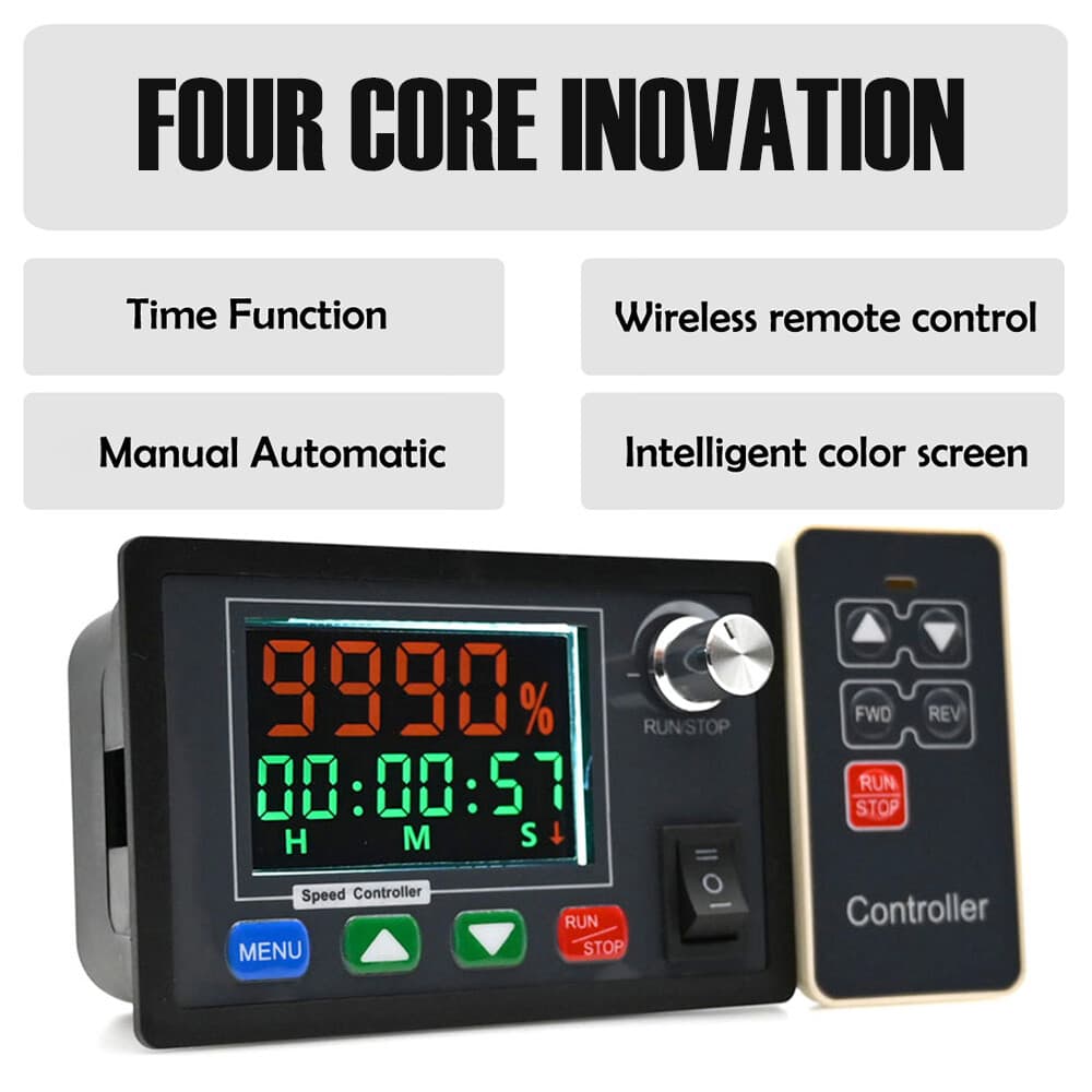 DC 10-55V 40A LCD PWM DC Motor Speed Controller Reverse Time Wireless Remote US 3