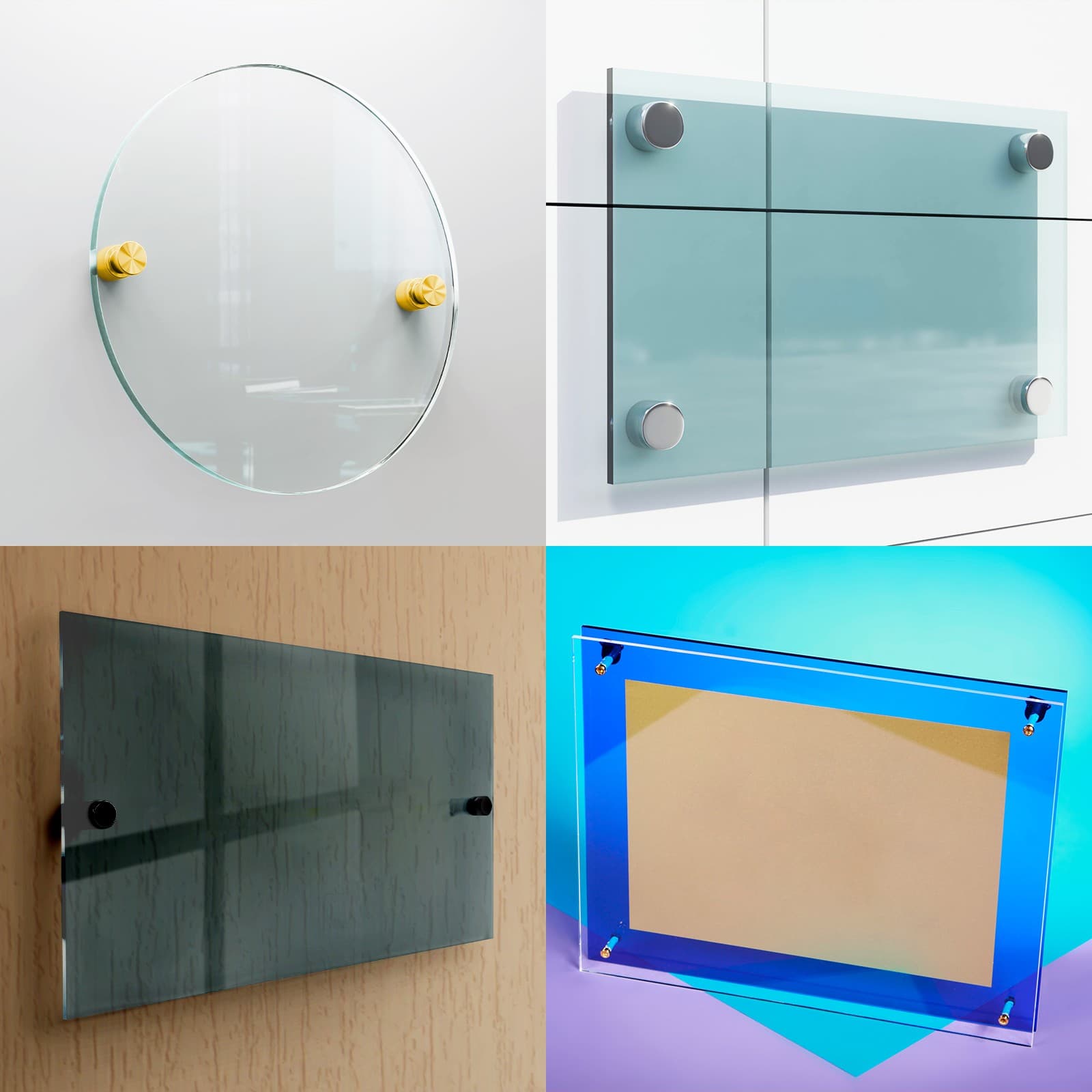 8 Set 1/2 x 1 Inch Sign Standoff Screws Stainless Steel Wall Standoff Gold 6