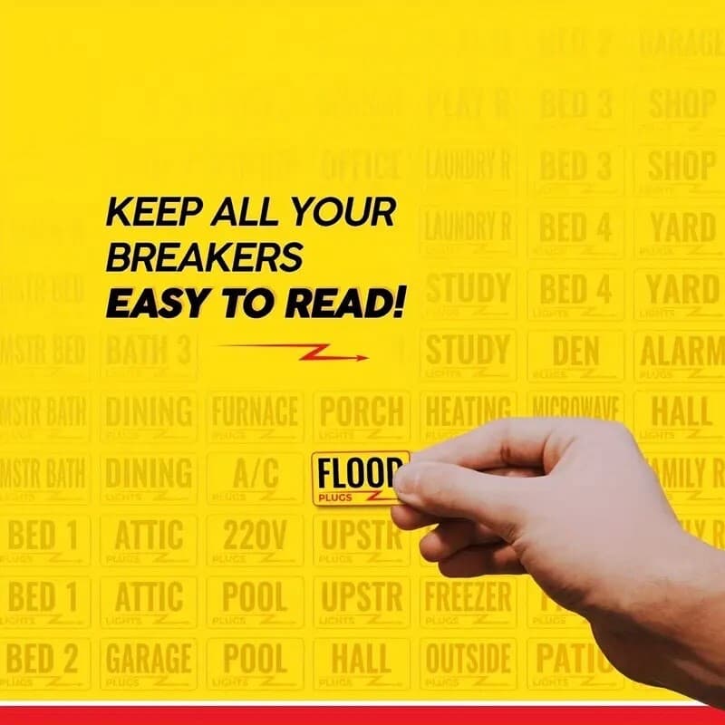 1-set 129pcs Circuit Breaker Box Labels, Conspicuous Identification Weatherproof 6