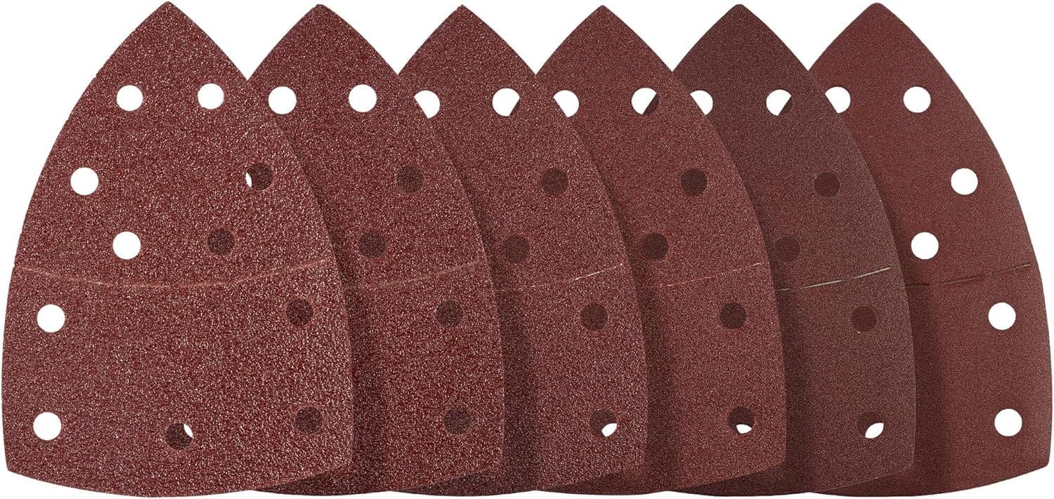 50 PCS Mouse Sander 11 Holes Detail Palm Sanding Sheet Hook and Loop Grit 240 2