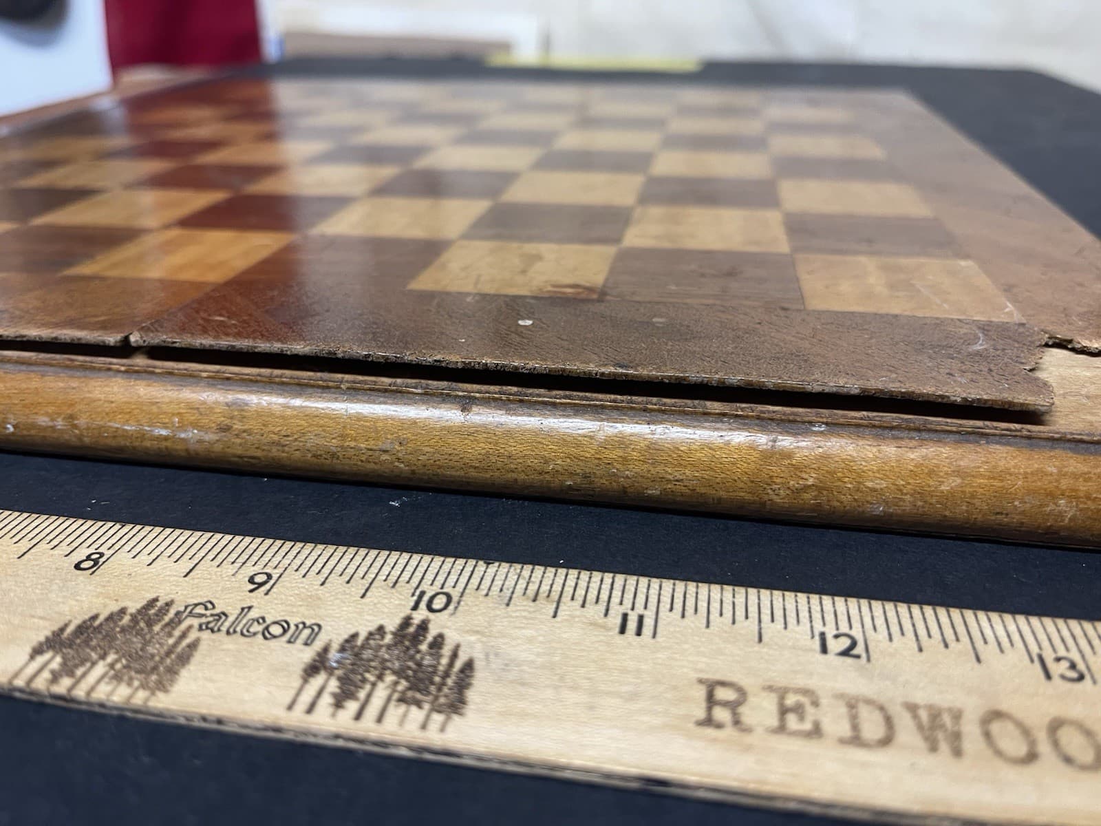 Vtg Drueke No 151 Chess Board Walnut Curly Maple Wood 15"  USA READ  3