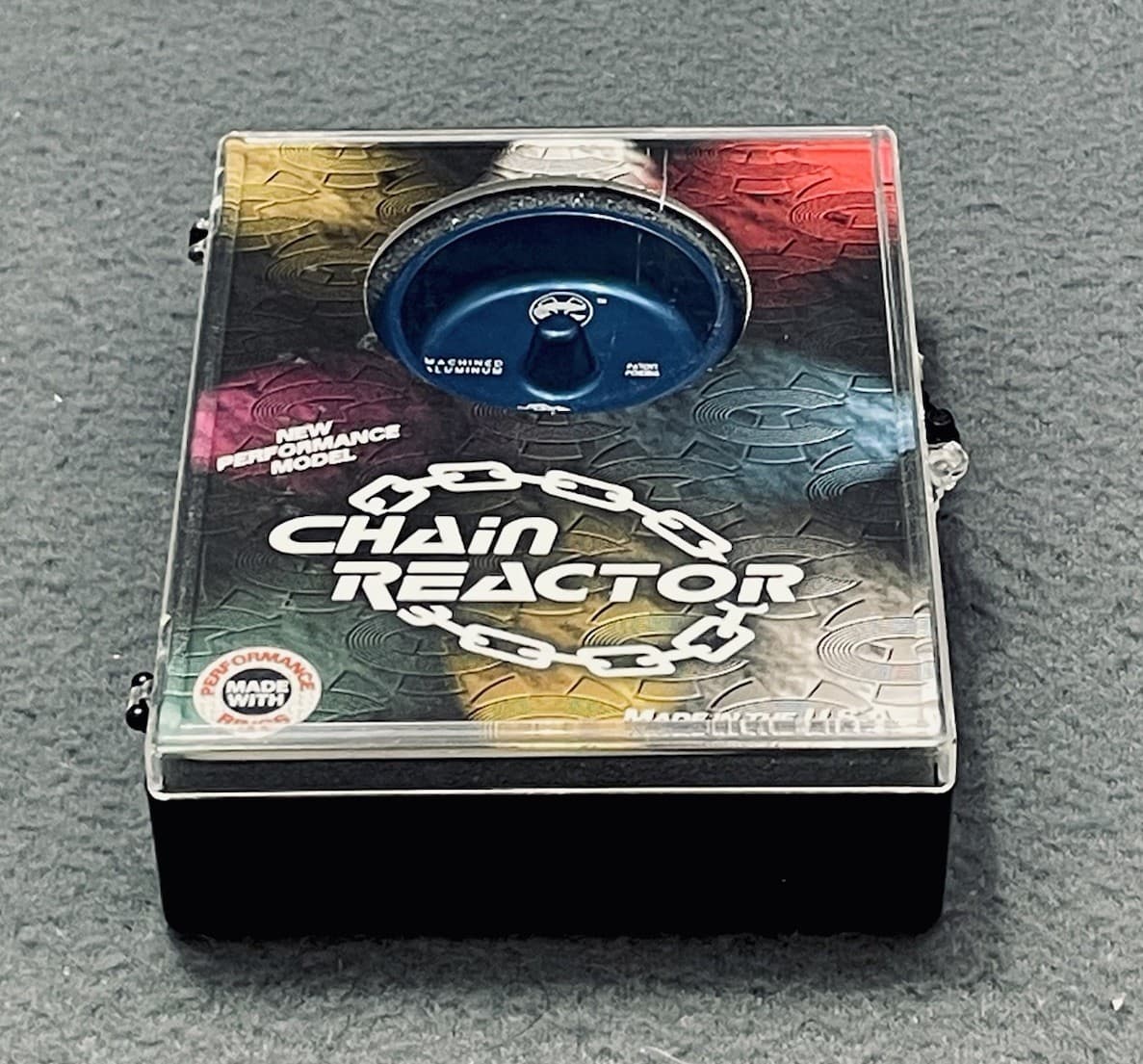 CUSTOM Yo-Yo:  CHAIN REACTOR Blue Machined Aluminum Space Age Axl Material NOS 2