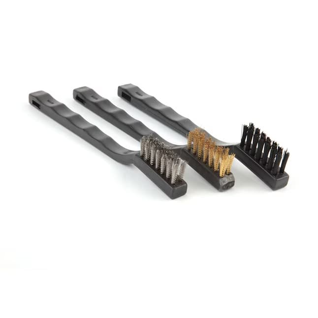 Lincoln Electric 3-Piece Wire Brush Set: Brass, Stainless Steel, Nylon Brushes 3