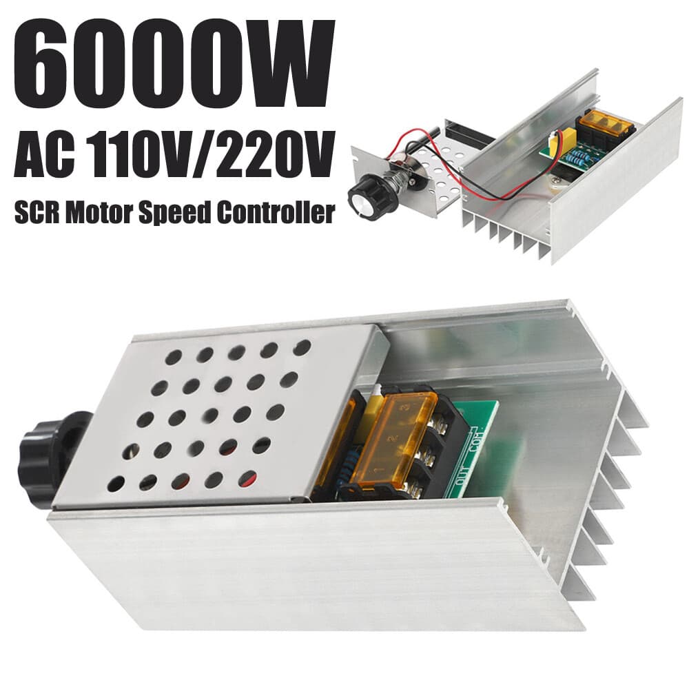 AC110-220V 6000W SCR Motor Speed Controller Thermostat Dimmer Volt Regulator 40A