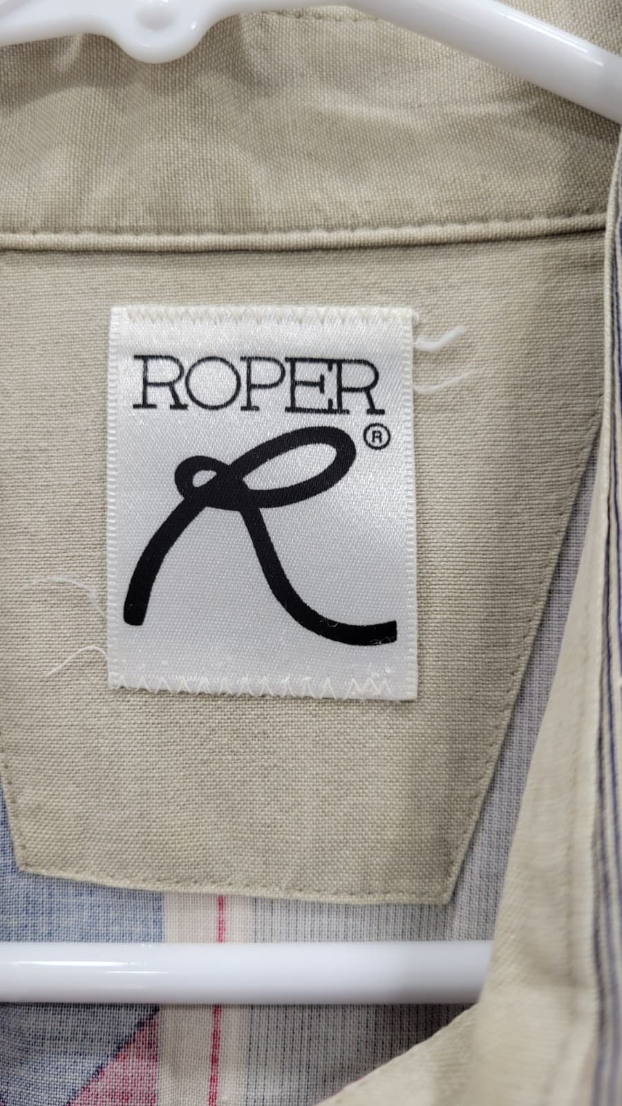 Roper Mens Large 16 1/2 x 35 Long Sleeve Pearl Snap Western Shirt Striped Blue 3