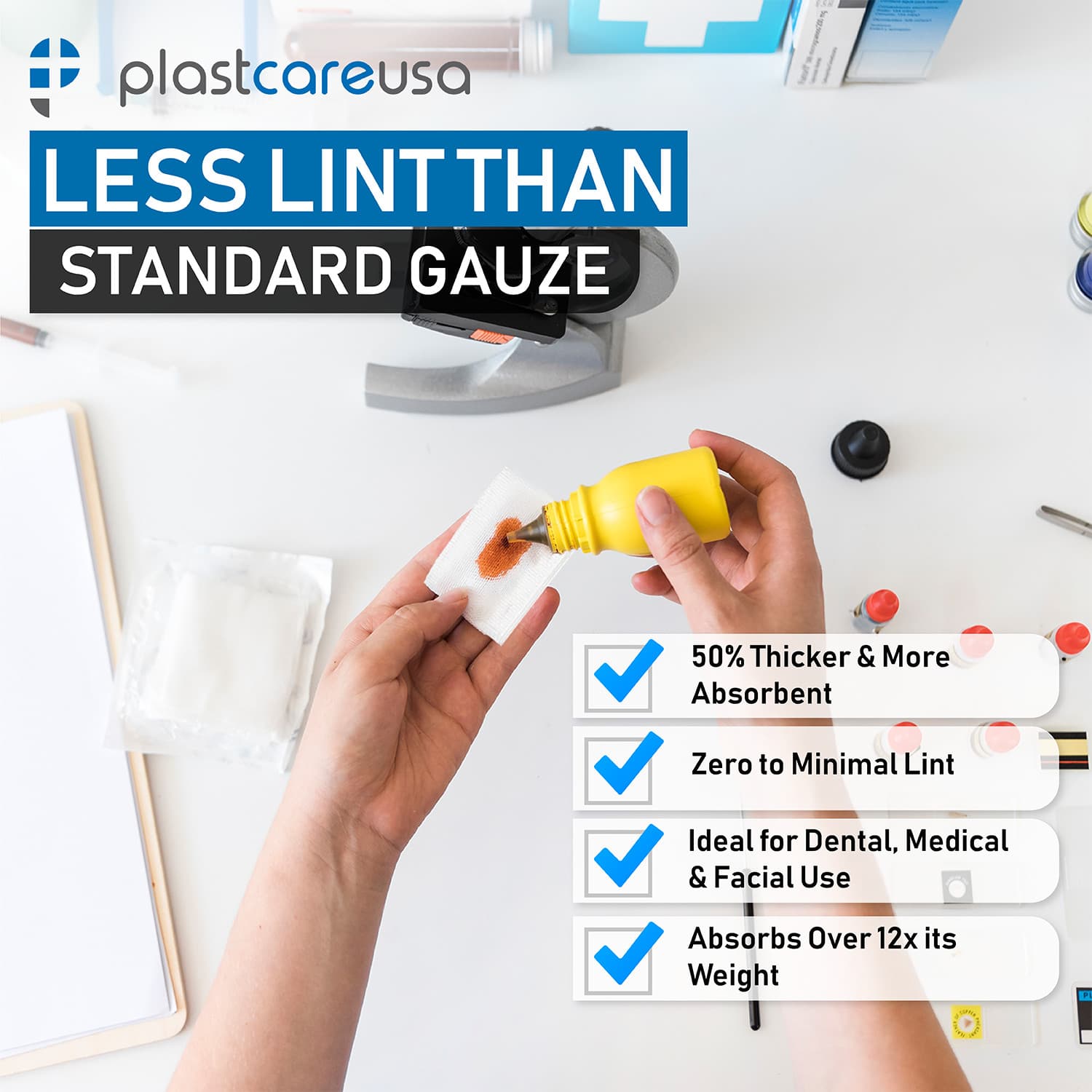 5000 2x2 Non Woven Sponges 4-Ply, Non-Sterile Cotton Dental Gauze (1 Case) 6