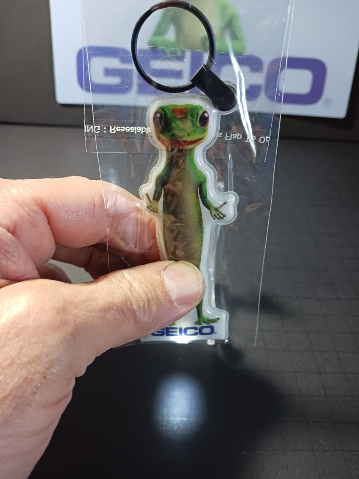 Geico Gecko KEY CHAIN/FLASHLIGHT NEW RARE PROMTIONAL ITEM. 2