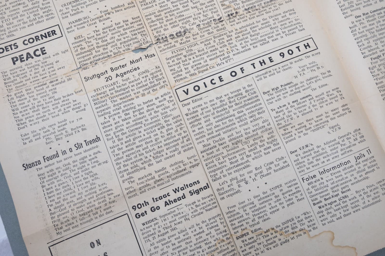 RARE WWII "THE SNIPER" 90th Infantry Division Newspaper Original 1945 4