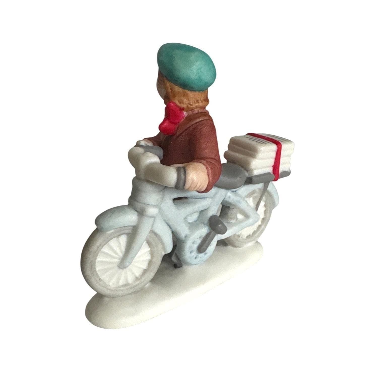 Lefton Collectible Newspaper Boy on Bicycle Christmas Colonial Village 01337 4