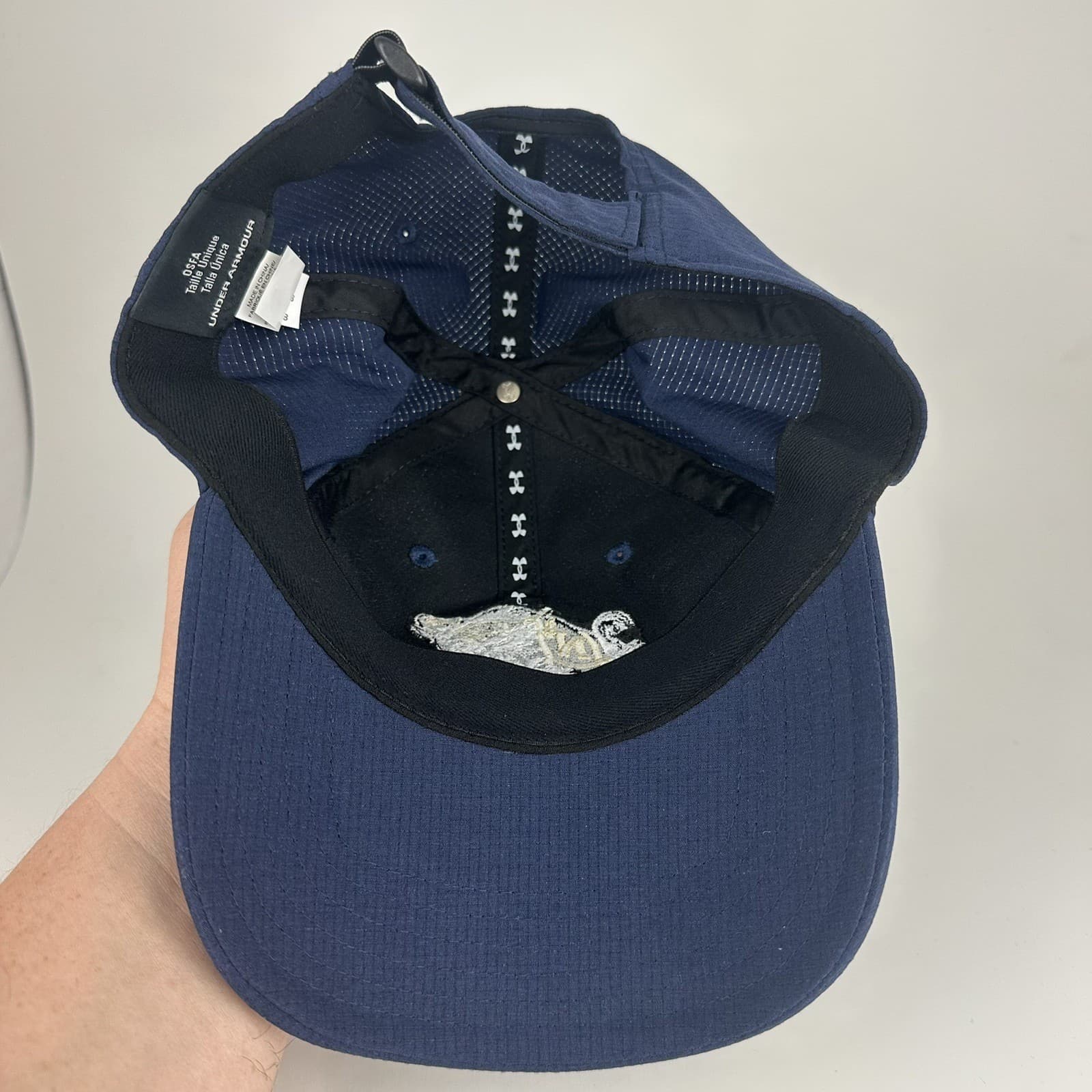 Under Armour Hat Cap Mens L XL Navy Midshipmen Blue UA Free Fit Baseball College 6