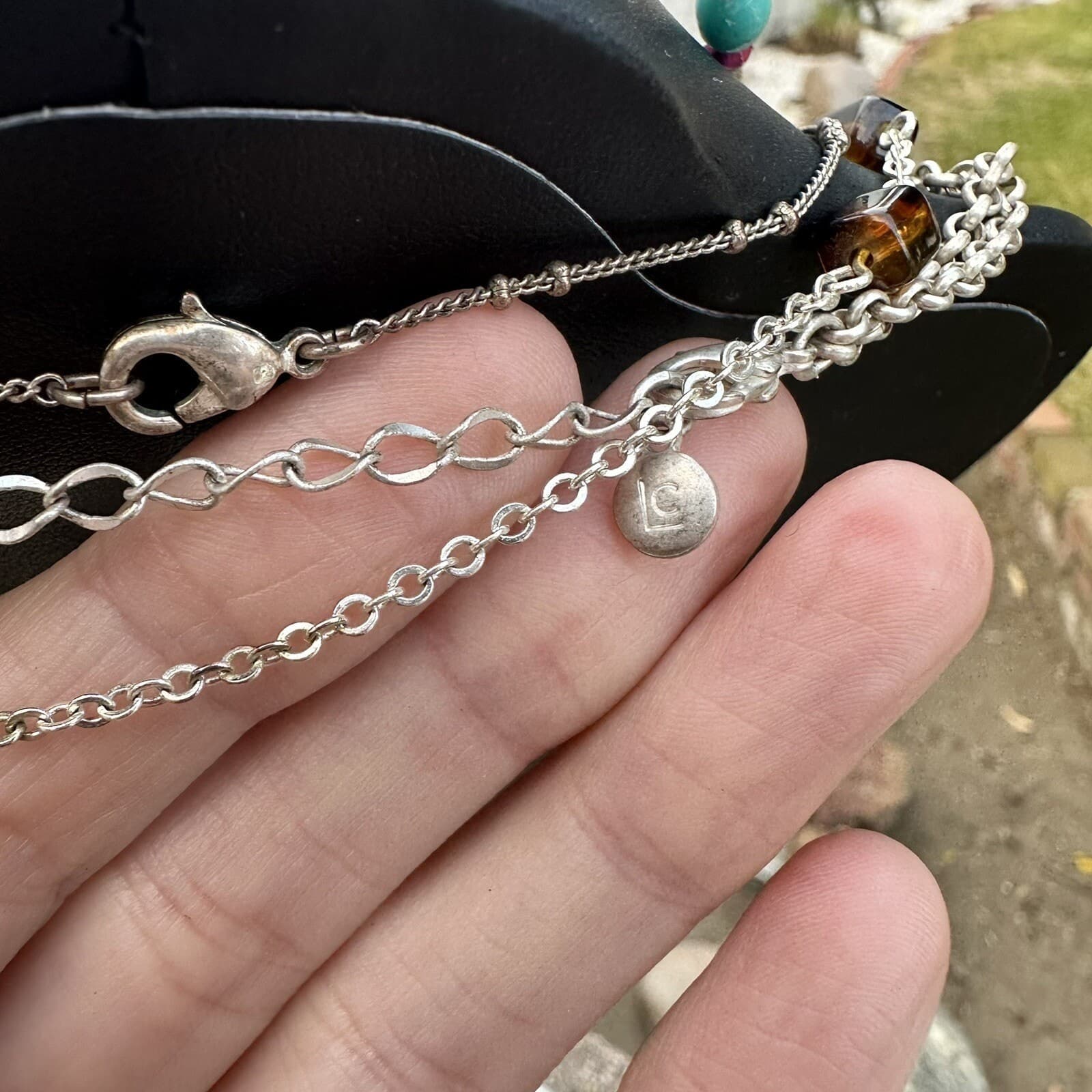 Moonstone Shell Abalone Turquoise Layered Necklace Set Jewelry Lot Festival  5