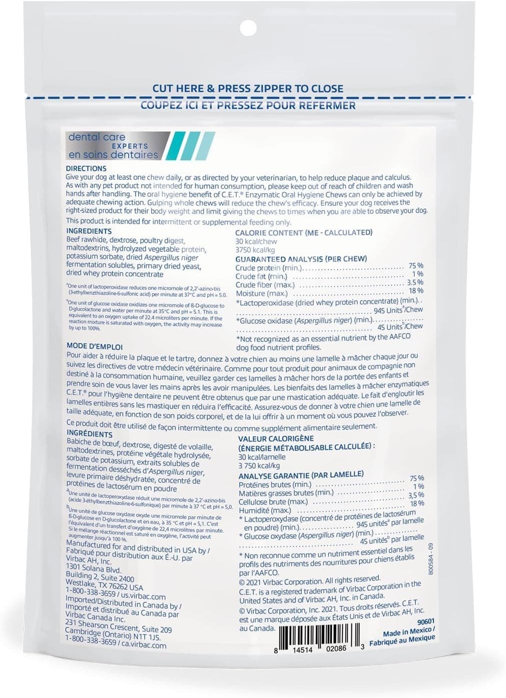 4 Pack CET Enzymatic Chews For Dogs, X-Small, Under 11 lbs, 8.4oz Each NEW 2